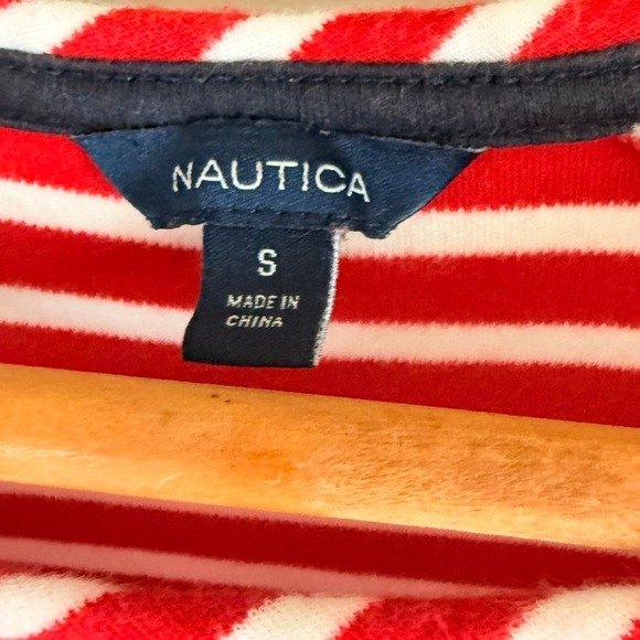 Nautica Red Striped Sleeveless Tank Top Women's Size S Casual Summer - Picture 2 of 2